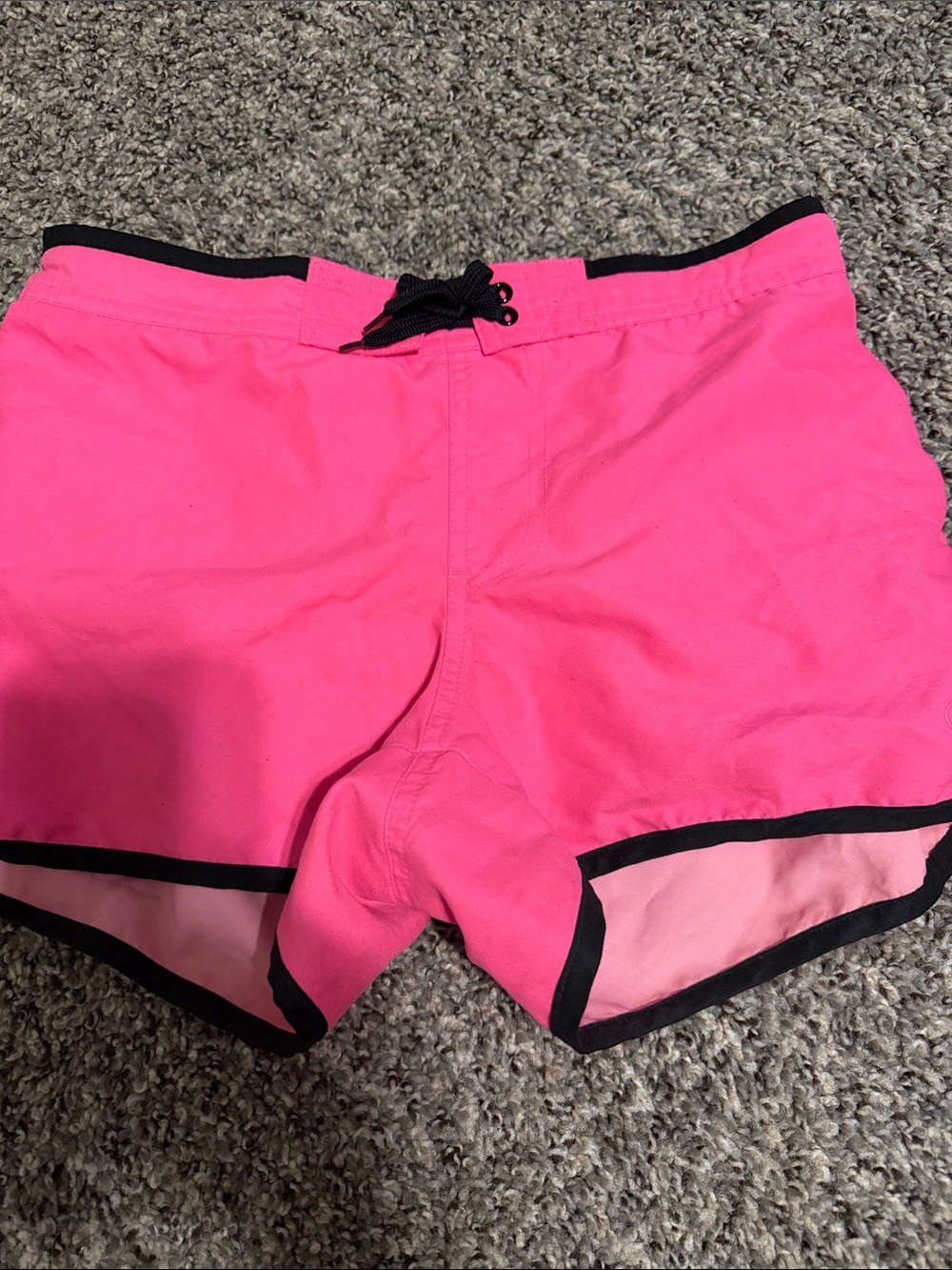 OP Bright Pink Athletic Shorts with Black Trim